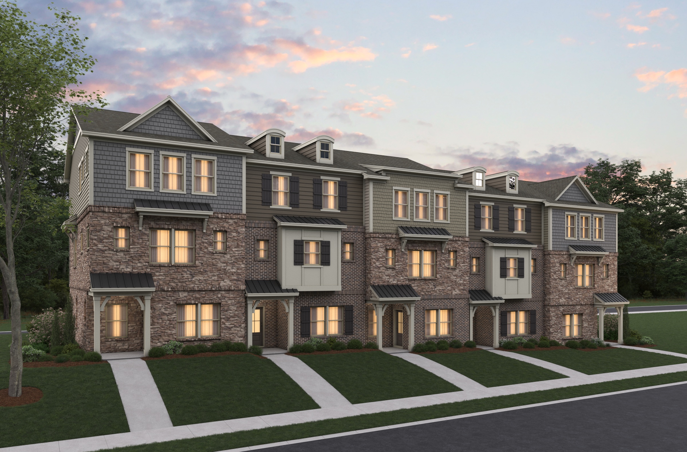 Rendering of townhomes at St Albans Heights