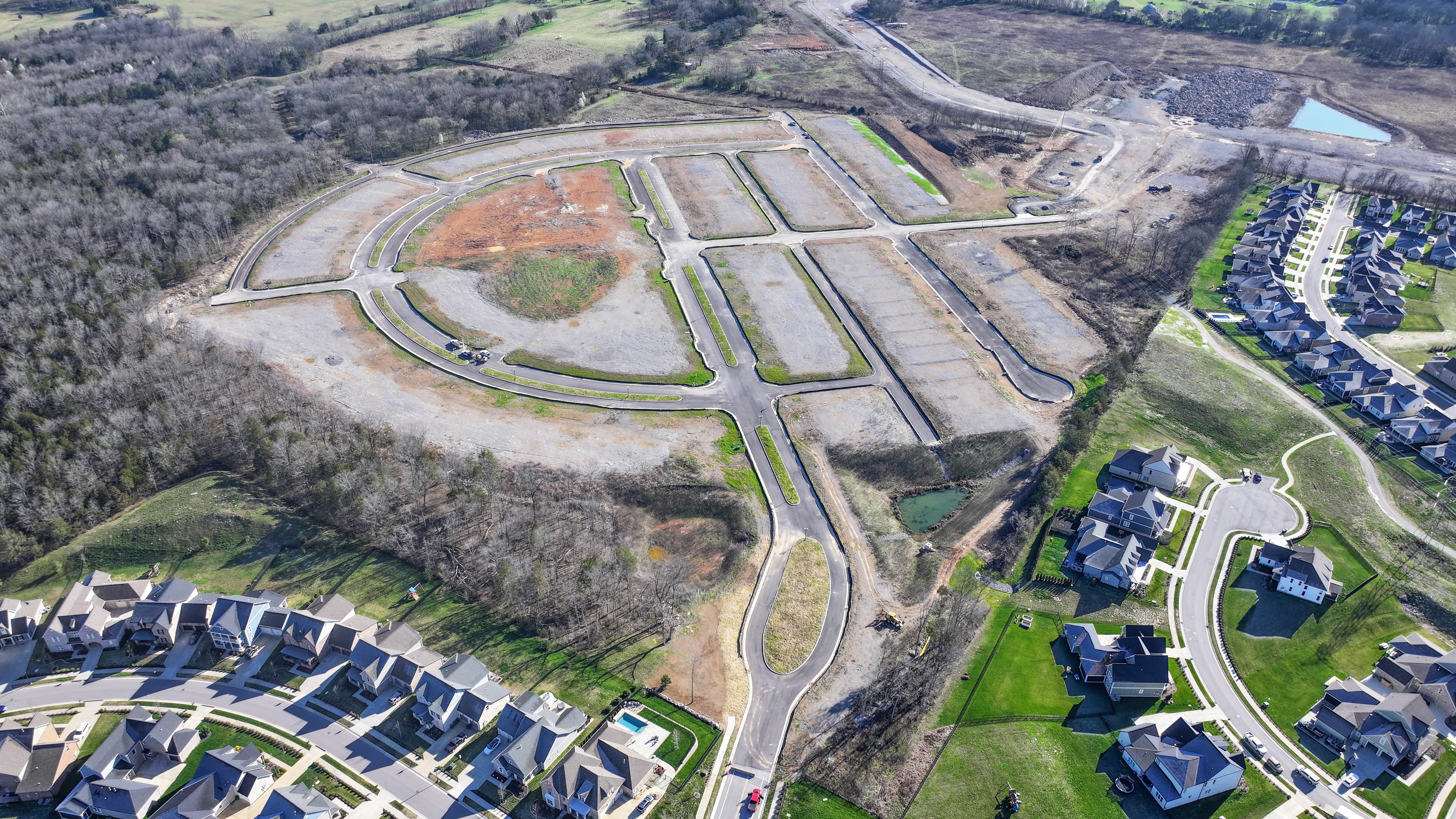 Aerial view of the future site of Bradshaw Farms, the latest community to be built by Beazer Homes in Nashville