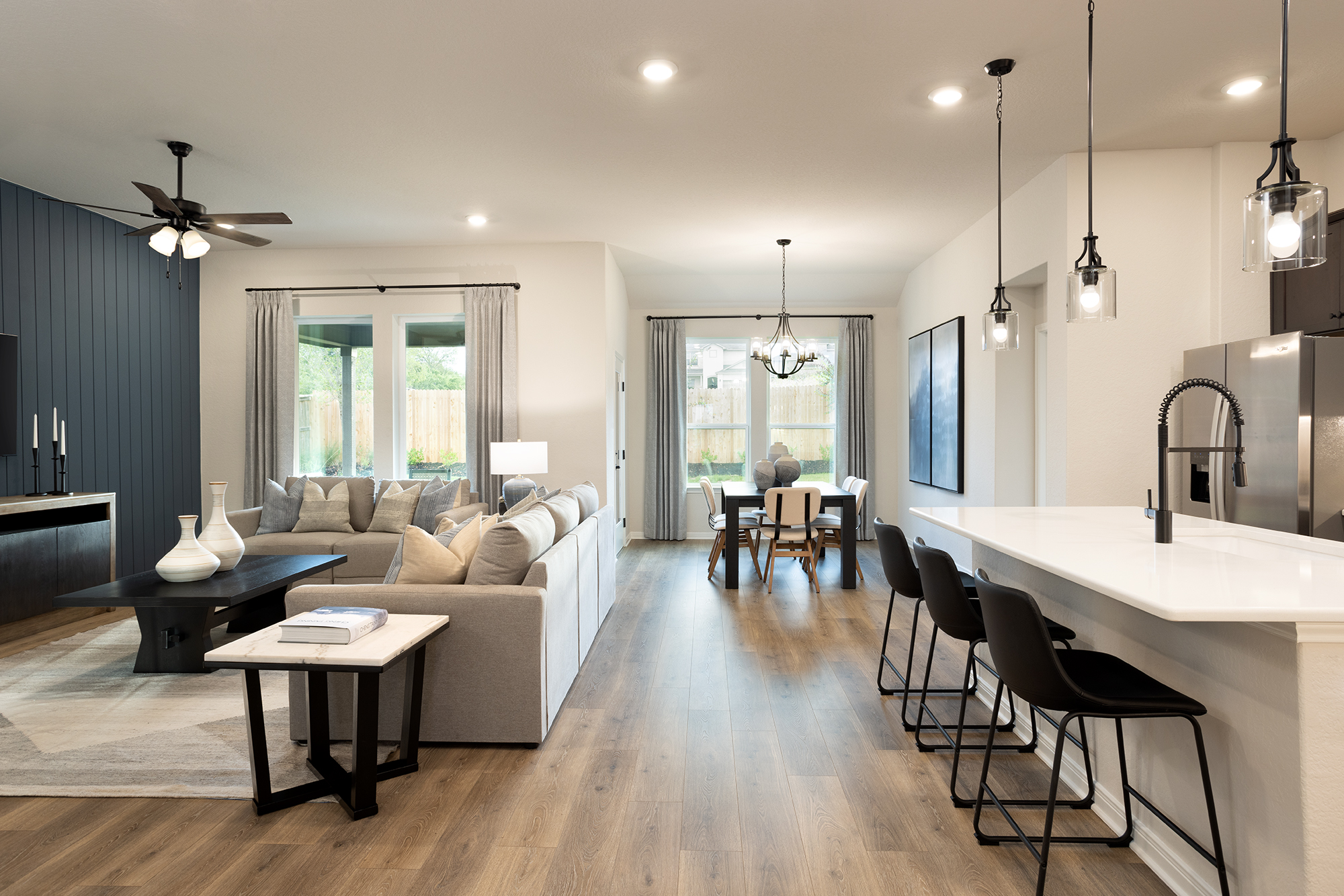 a wide shot of the model home at Comanche Ridge in San Antonio